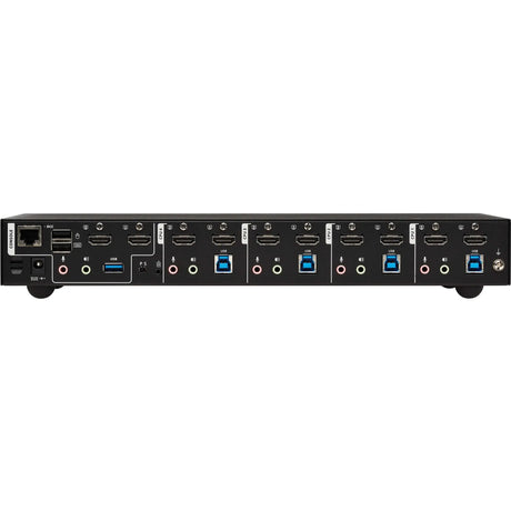 EATON Tripp Lite HDMI KVM Switch 4-Port Dual-Switch Desktop 4K60Hz USB 3.2 Gen 1 - 1 Computer(s) - 4096 x 2160 - 50 Hz, 60 Hz - 1 x Network (RJ-45) - 8 x USB - 10 x HDMI - Desktop, Rack-mountable - B006-HD2UA4
