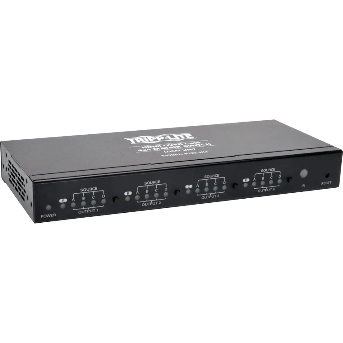 EATON Tripp Lite HDMI over Cat5 Cat6 4x4 Matrix Video Extender Switch HDMI RJ45 F/F TAA - 1920 x 1080 - Full HD - 1080i - Twisted Pair - 4 x 4 - Display, TV, Projector - TAA Compliant - B126-4X4