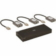 EATON Tripp Lite HDMI Over Cat6 Extender Kit Splitter/3x Pigtail Receivers 4-Port - 1 Input Device - 3 Output Device - 230 ft Range - 7 x Network (RJ-45) - 1 x HDMI In - 4 x HDMI Out - 4K UHD - 3840 x 2160 ...  - B127A-004-BHPH3