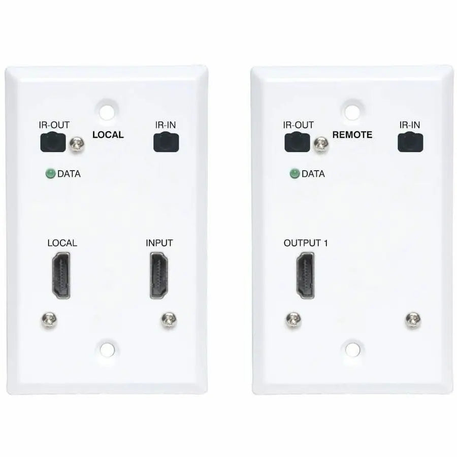EATON Tripp Lite HDMI Over Cat6 Extender Kit Wallplate Transmitter Receiver 4K - 1 Input Device - 1 Output Device - 230 ft Range - 2 x Network (RJ-45) - 1 x HDMI In - 1 x HDMI Out - 4K UHD - 3840 x 2160 - T...  - B127A-1A1-FHFH