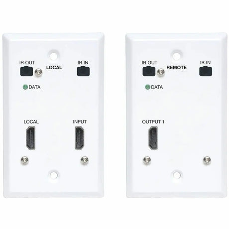 EATON Tripp Lite HDMI Over Cat6 Extender Kit Wallplate Transmitter Receiver 4K - 1 Input Device - 1 Output Device - 230 ft Range - 2 x Network (RJ-45) - 1 x HDMI In - 1 x HDMI Out - 4K UHD - 3840 x 2160 - T...  - B127A-1A1-FHFH
