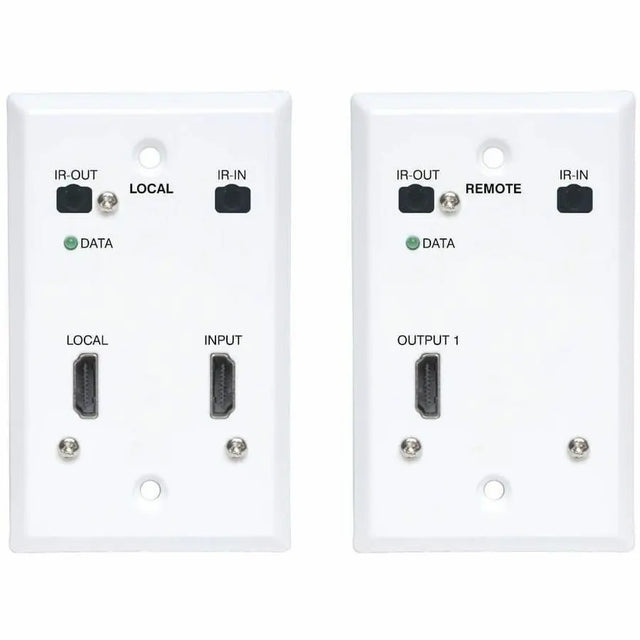 EATON Tripp Lite HDMI Over Cat6 Extender Kit Wallplate Transmitter Receiver 4K - 1 Input Device - 1 Output Device - 230 ft Range - 2 x Network (RJ-45) - 1 x HDMI In - 1 x HDMI Out - 4K UHD - 3840 x 2160 - T...  - B127A-1A1-FHFH