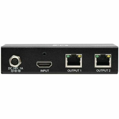 EATON Tripp Lite HDMI Over Cat6 Splitter 2-Port 4K60Hz HDR 4:4:4 PoC HDCP 2.2 TAA - 3840 × 2160 - 230 ft Maximum Operating Distance - 1 x HDMI In - Network (RJ-45) - TAA Compliant - B127A-002-BH