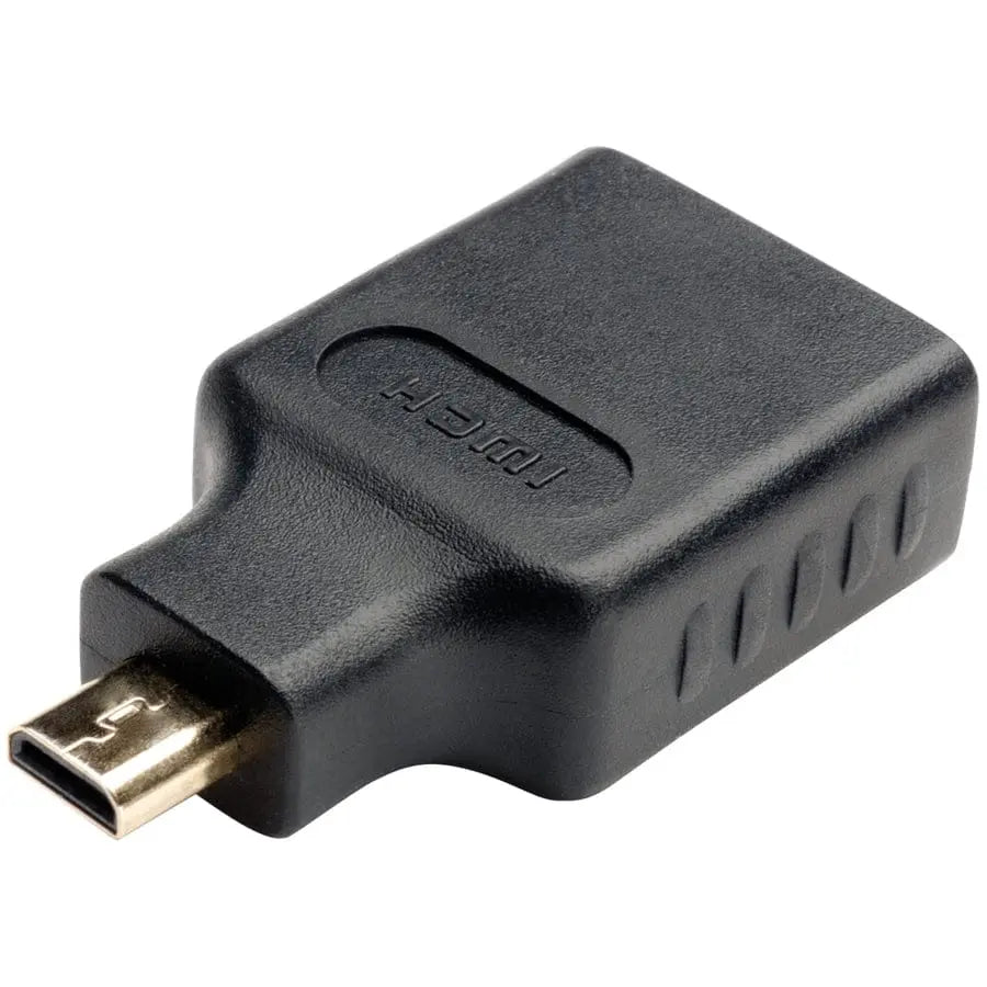 EATON Tripp Lite HDMI to Micro HDMI Adapter Converter, 1080p (F/M) - 1 x HDMI (Micro Type D) Digital Audio/Video Male - 1 x HDMI Digital Audio/Video Female - 1920 x 1080 Supported - Gold Connector - Black - P142-000-MICRO