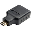 EATON Tripp Lite HDMI to Micro HDMI Adapter Converter, 1080p (F/M) - 1 x HDMI (Micro Type D) Digital Audio/Video Male - 1 x HDMI Digital Audio/Video Female - 1920 x 1080 Supported - Gold Connector - Black - P142-000-MICRO
