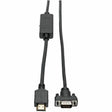 EATON Tripp Lite HDMI to VGA Active Adapter Cable Low Profile HD15 M/M 1080p 3ft - HDMI/VGA for Video Device, Monitor, Projector, TV, Blu-ray Player - 2.95 ft - 1 x HDMI Male Digital Audio/Video - 1 x HD-15...  - P566-003-VGA