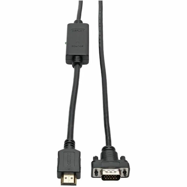EATON Tripp Lite HDMI to VGA Active Adapter Cable Low Profile HD15 M/M 1080p 3ft - HDMI/VGA for Video Device, Monitor, Projector, TV, Blu-ray Player - 2.95 ft - 1 x HDMI Male Digital Audio/Video - 1 x HD-15...  - P566-003-VGA