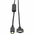 EATON Tripp Lite HDMI to VGA Active Adapter Cable Low Profile HD15 M/M 1080p 6ft - HDMI/VGA for Video Device, Monitor, Projector, TV, Blu-ray Player - 5.91 ft - 1 x HDMI Male Digital Audio/Video - 1 x HD-15...  - P566-006-VGA