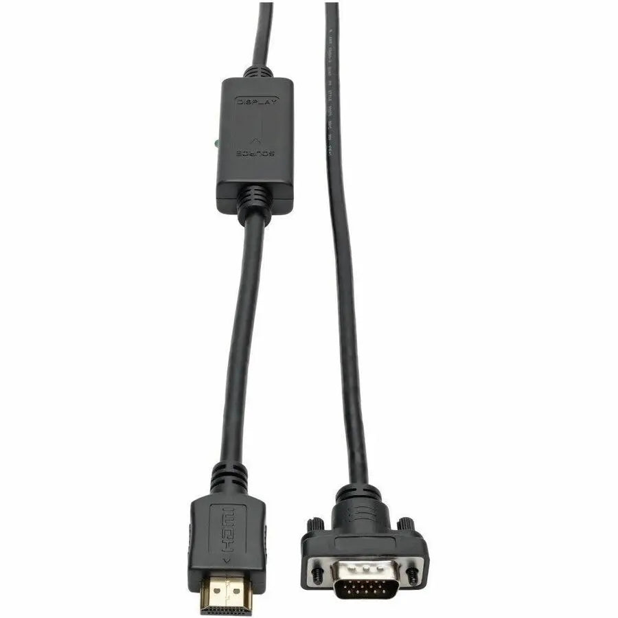 EATON Tripp Lite HDMI to VGA Active Adapter Cable Low Profile HD15 M/M 1080p 6ft - HDMI/VGA for Video Device, Monitor, Projector, TV, Blu-ray Player - 5.91 ft - 1 x HDMI Male Digital Audio/Video - 1 x HD-15...  - P566-006-VGA