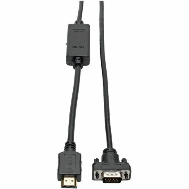 EATON Tripp Lite HDMI to VGA Active Adapter Cable Low Profile HD15 M/M 1080p 6ft - HDMI/VGA for Video Device, Monitor, Projector, TV, Blu-ray Player - 5.91 ft - 1 x HDMI Male Digital Audio/Video - 1 x HD-15...  - P566-006-VGA