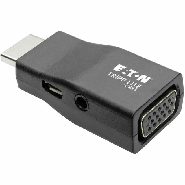 EATON Tripp Lite HDMI to VGA Adapter Converter with Audio Compact M/F 1080p @60Hz - 1 x HDMI Male Digital Audio/Video - 1 x HD-15 Female VGA, 1 x Mini-phone Female Audio, 1 x Type B Female Micro USB - 1920  - P131-000-A
