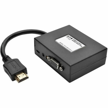 EATON Tripp Lite HDMI to VGA + Audio Adapter Converter Splitter 2-Port 1080p TAA - Audio Line In - Audio Line Out - HDMI In - VGA Out - P131-06N-2VA-U