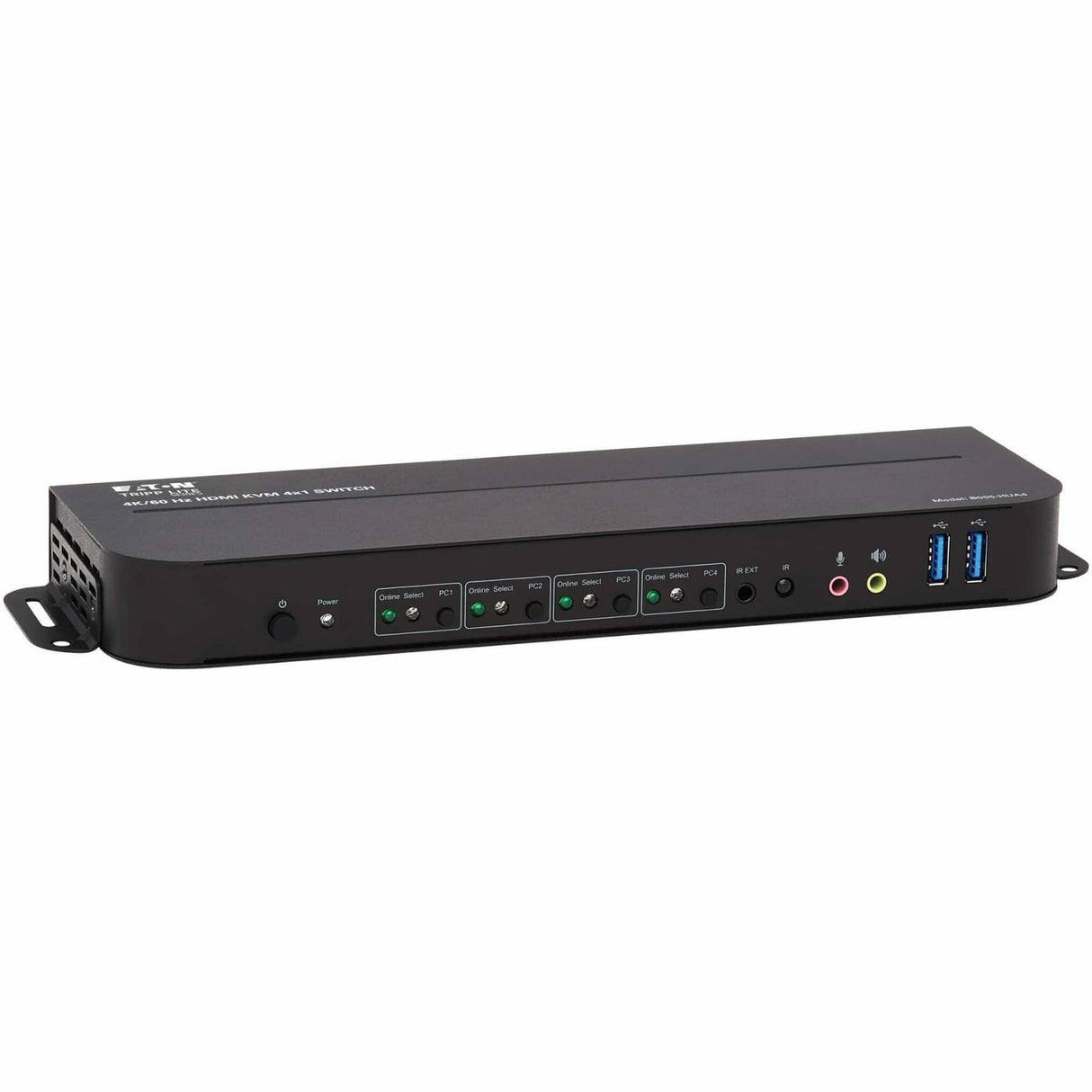 EATON Tripp Lite HDMI USB KVM Switch 4-Port 4K 60Hz HDR HDCP 2.2 IR USB Sharing - 4 Computer(s) - 1 Local User(s) - 4096 x 2160 - 8 x USB - 5 x HDMI - B005-HUA4