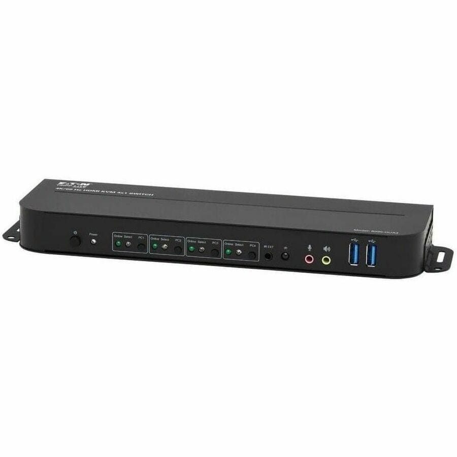 EATON Tripp Lite HDMI USB KVM Switch 4-Port 4K 60Hz HDR HDCP 2.2 IR USB Sharing - 4 Computer(s) - 1 Local User(s) - 4096 x 2160 - 8 x USB - 5 x HDMI - B005-HUA4