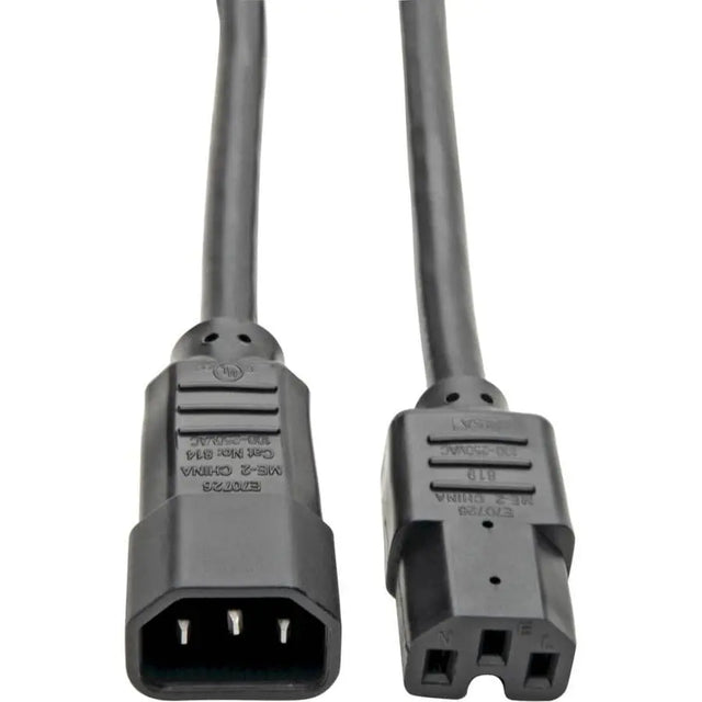 EATON Tripp Lite Heavy Duty Computer Power Extension Cord 15A 14AWG C14 C15 10' - 15A, 14AWG (IEC-320-C14 to IEC-320-C15) 10-ft. - P018-010