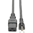 EATON Tripp Lite Heavy Duty Power Adapter Cord 15A 14AWG C19 to 5-15P 10' 10ft - (IEC-320-C19 to NEMA 5-15P) 10-ft. - P034-010