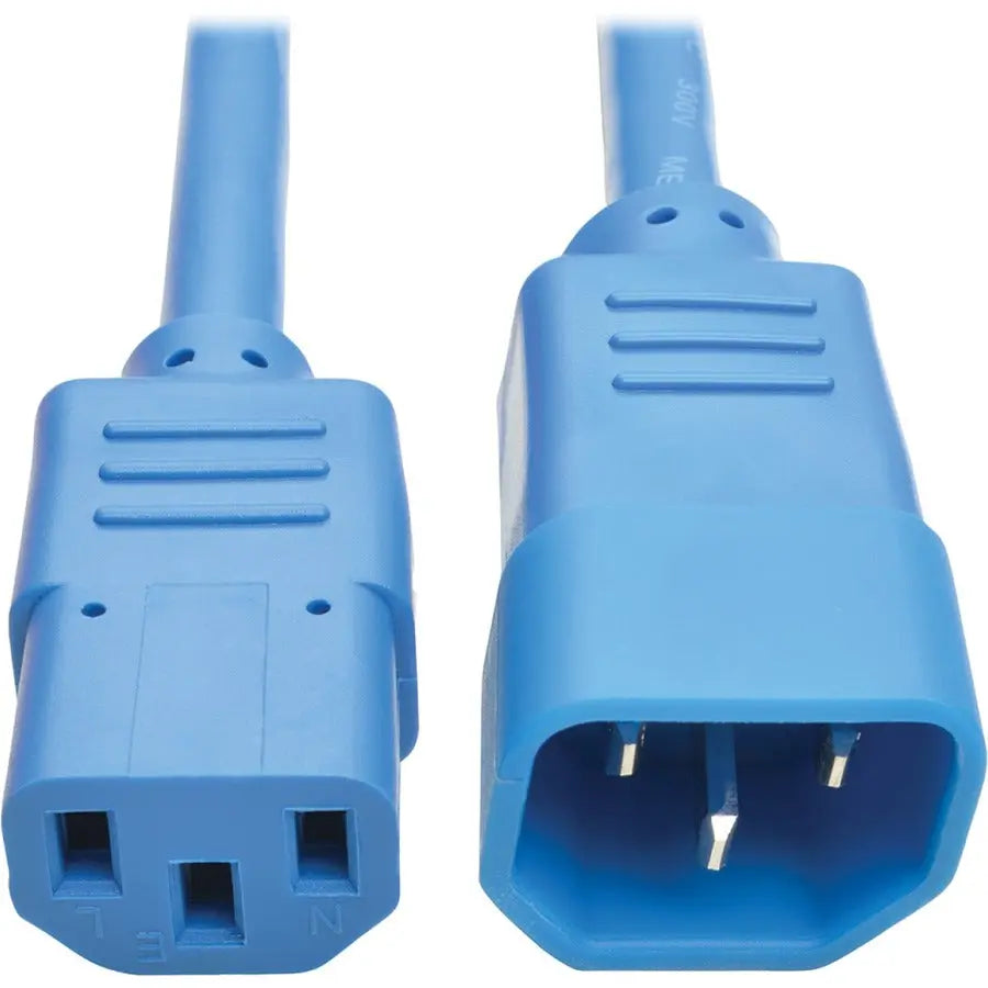 EATON Tripp Lite Heavy Duty Power Extension Cord 15A 14 AWG C14 to C13 Blue 3' - For Computer, Scanner, Printer, Monitor, Power Supply, Workstation - 230 V AC Voltage Rating - 15 A Current Rating - Blue - P005-003-ABL