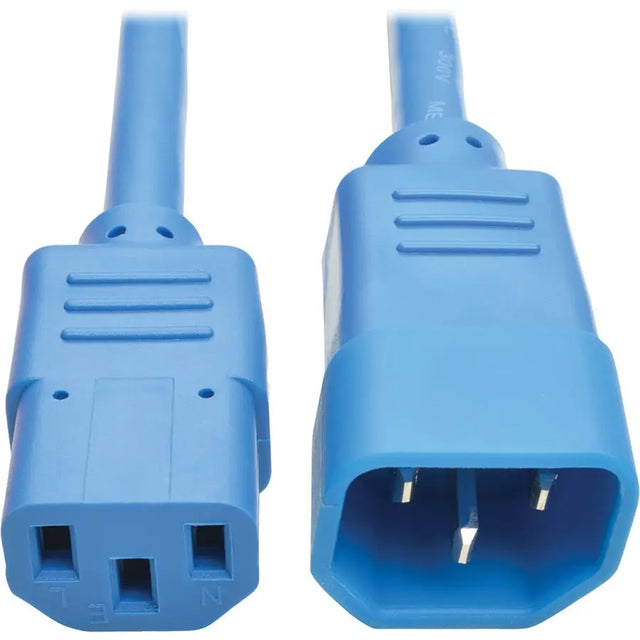 EATON Tripp Lite Heavy Duty Power Extension Cord 15A 14 AWG C14 to C13 Blue 3' - For Computer, Scanner, Printer, Monitor, Power Supply, Workstation - 230 V AC Voltage Rating - 15 A Current Rating - Blue - P005-003-ABL