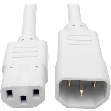 EATON Tripp Lite Heavy Duty Power Extension Cord 15A 14 AWG C14 to C13 White 2' - For Computer, Scanner, Printer, Monitor, Power Supply, Workstation - 230 V AC Voltage Rating - 15 A Current Rating - White - P005-002-AWH
