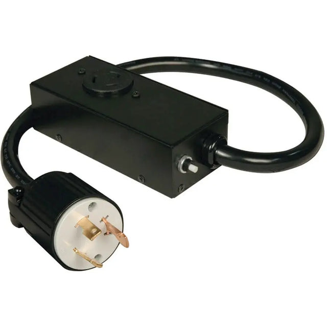 EATON Tripp Lite Heavy Duty Power Extension Cord 20A Breaker L5-30P to L5-20R 2' - with 20 AMP Breaker, 20A, 10AWG (NEMA L5-30P to NEMA L5-20R) 2-ft. - P043-002