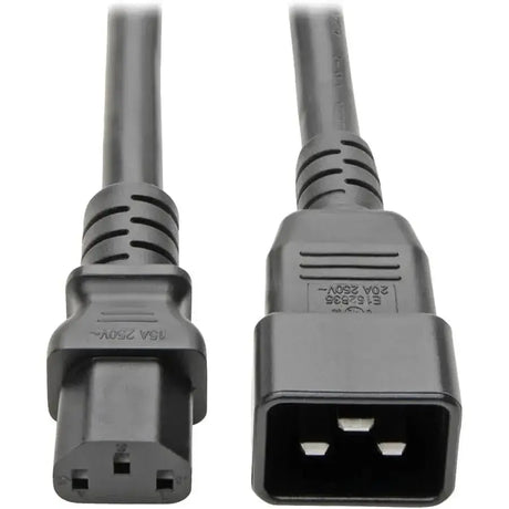 EATON Tripp Lite Heavy Duty Power Extension Cord PDU 15A 14 AWG C13 to C20 3' 3ft - For PDU Computer, Server, UPS, Network Device - 120 V AC, 230 V AC Voltage Rating - 15 A Current Rating - Black" - P032-003