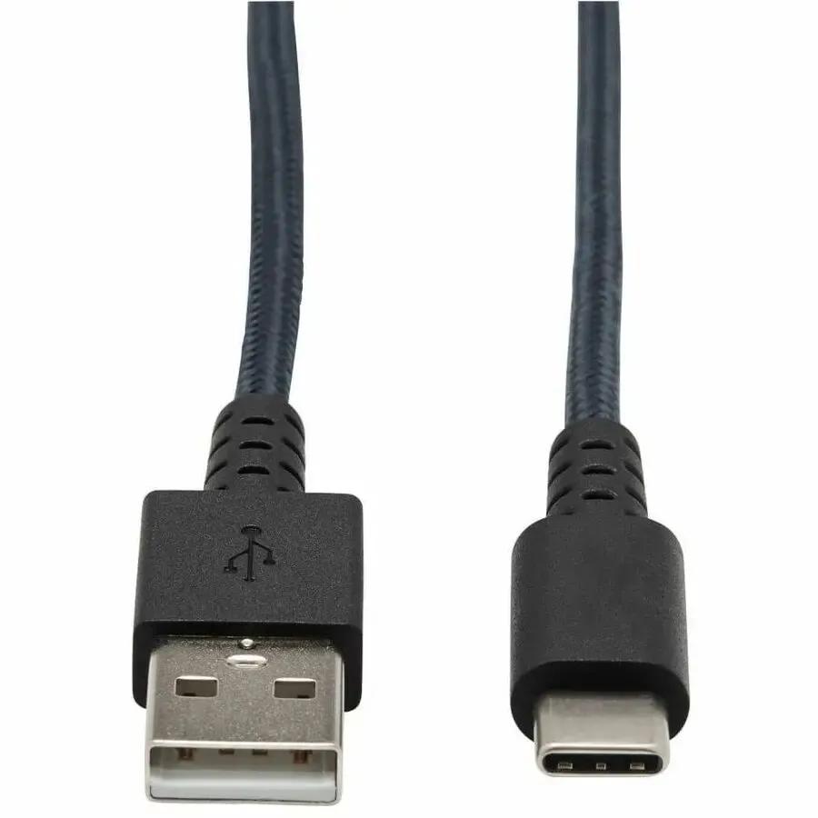 EATON Tripp Lite Heavy Duty USB-A to USB C Charging Sync Cable for Android M/M 3ft - 2.95 ft Data Transfer Cable for Smartphone, Computer, Charger, MacBook, Chromebook, Notebook, Hard Drive, Tablet, Ultrabo...  - U038-003-GY-MAX
