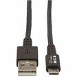 EATON Tripp Lite Heavy Duty USB-A to USB Micro-B Charging Sync Cable Androids 3ft - 3 ft Micro-USB/USB Data Transfer Cable for Computer, Smartphone, Notebook, Wall Charger, Hard Drive, Flash Drive, Car Char...  - U050-003-GY-MAX