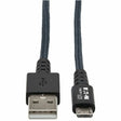 EATON Tripp Lite Heavy Duty USB-A to USB Micro-B Charging Sync Cable Androids 6ft - 6 ft Micro-USB/USB Data Transfer Cable for Computer, Smartphone, Notebook, Wall Charger, Hard Drive, Flash Drive, Car Char...  - U050-006-GY-MAX