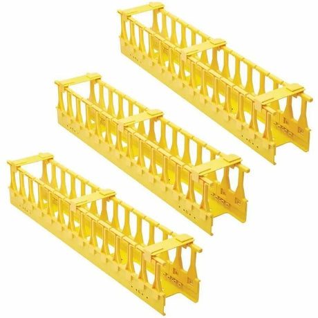 EATON Tripp Lite High-Capacity Vertical Cable Manager - Double Finger Duct, Yellow, 6 ft. (1.8 m) - Vertical Cable Manager - Yellow - 3 Pack - Steel - SRCABLEVRT3FC