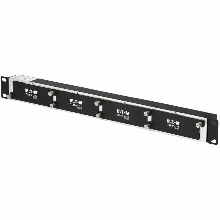 EATON Tripp Lite High-Density Copper/Fiber Enclosure Mini Panel, 1U, 4-Cassette Capacity - For LAN Switch, Patch Panel - 1U Rack Height - Rack-mountable - Black - Cold Rolled Steel, Aluminum, Plastic - N484-01U-MINI