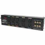 EATON Tripp Lite Home Theater Isobar Surge Protector 10 Outlet RJ11 RJ45 Coax - Receptacles: 10 x NEMA 5-15R - 3840J - HT10DBS