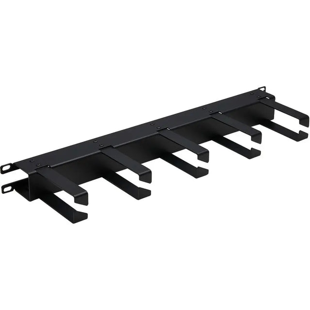 EATON Tripp Lite Horizontal Cable Manager - Metal Rings, Black, 1U - Horizontal Cable Manager - Black - 1U Rack Height - Cold Rolled Steel, Metal - SRCABLERING1UHD