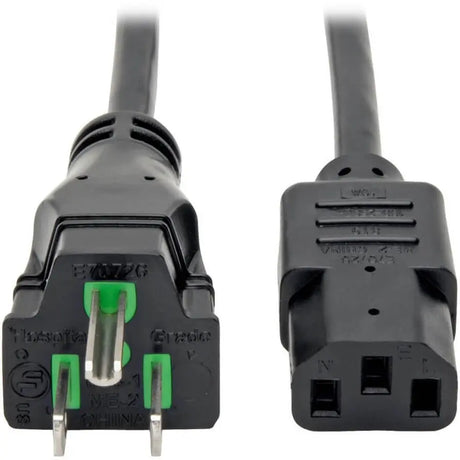 EATON Tripp Lite Hospital Medical Power Cord 10A 18AWG 5-15P IEC-320-C13 15' 15ft - For Computer, Scanner, Printer, Monitor - 120 V AC Voltage Rating - 10 A Current Rating - Black - P006-015-HG10