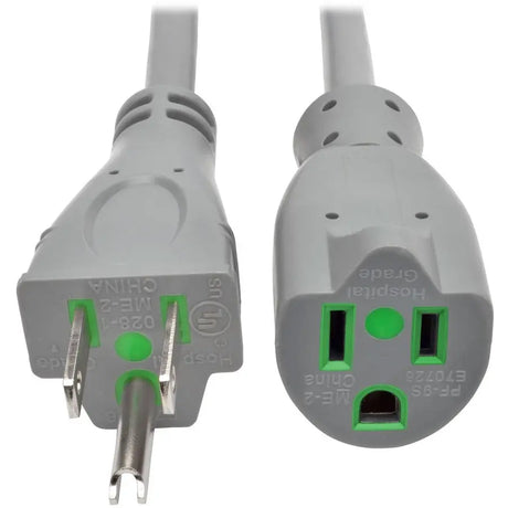 EATON Tripp Lite Hospital Medical Power Extension Cord 5-15P 5-15R 13A Gray 15' - 125 V AC Voltage Rating - 13 A Current Rating - Gray - P022-015-GY-HG