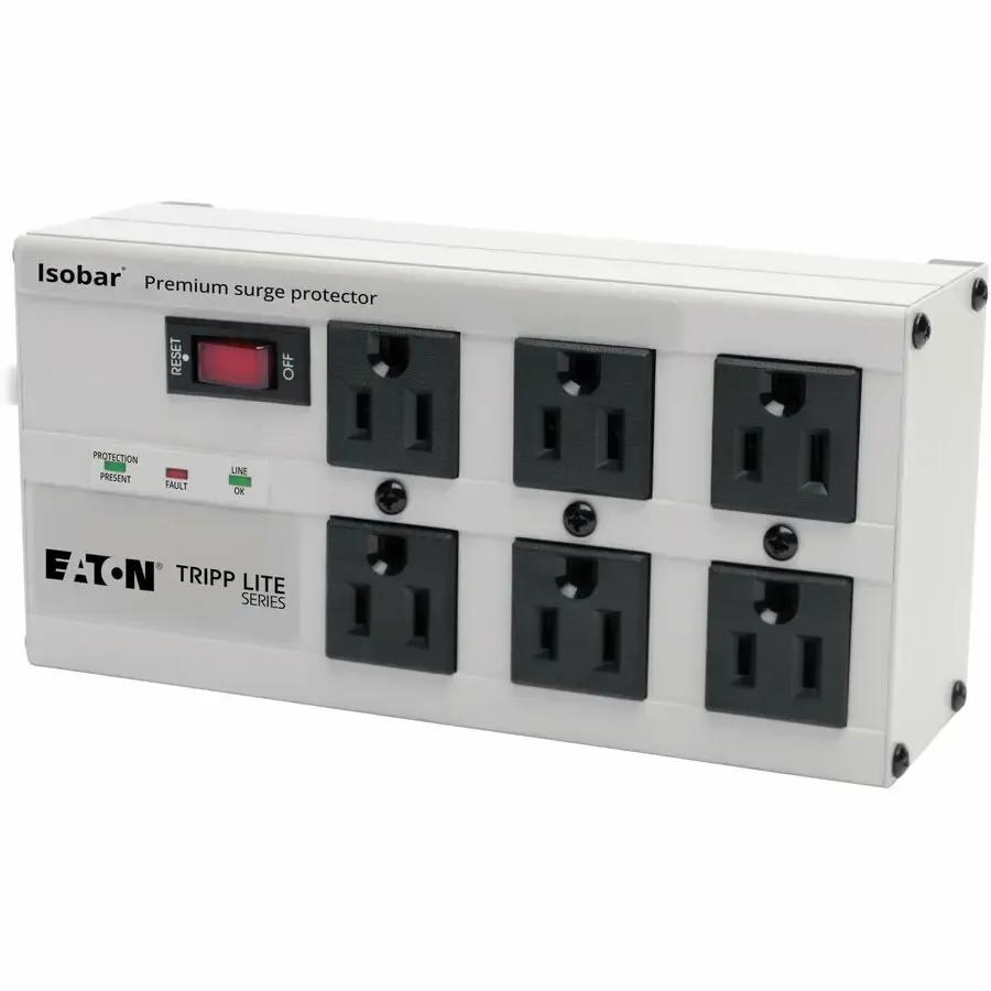 Tripp Lite Isobar Surge Protector Metal 6 Outlet 6' Cord 3330 Joules - 6 x NEMA 5-15R - 1440 VA - 3330 J - 120 V AC Input - 120 V AC Output - ISOBAR6ULTRA EATON