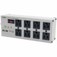 EATON Tripp Lite Isobar Surge Protector Metal RJ11 8 Outlet 12' Cord 3840 Joules - Receptacles: 8 x NEMA 5-15R - 3840J - ISOTEL8ULTRA