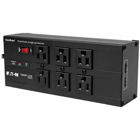 EATON Tripp Lite Isobar Surge Protector Power Strip 6 Outlet 2 USB Charging Ports 10ft Cord - 6 x NEMA 5-15R, 2 x USB - 1440 VA - 3840 J - 120 V AC Input - IBAR6ULTRAUSBB