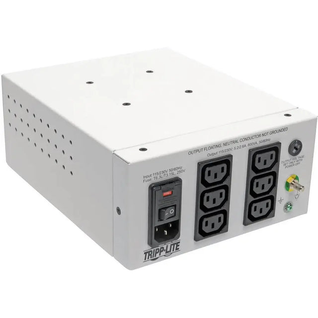 Tripp Lite Isolator Series Dual-Voltage 115/230V 600W 60601-1 Medical-Grade - 600 VA - 120 V AC, 230 V AC Input - 115 V AC, 230 V AC Output - IS600HGDV EATON