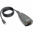 EATON Tripp Lite Keyspan High Speed USB C to Serial Adapter DB9 3ft USB Cable TAA - 1 x Type C Male USB - 1 x DB-9 Male Serial - Black - TAA Compliant - USA-19HS-C