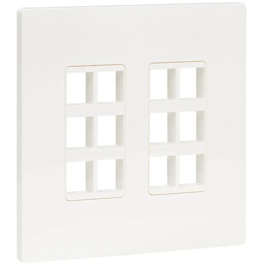 EATON Tripp Lite Keystone Wall Plate 12Port Cat5e/Cat6/Cat6a USB HDMI DisplayPort - 12 x Total Number of Socket(s) - 2-gang - White - Polycarbonate - TAA Compliant - N080-212