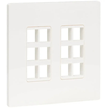 EATON Tripp Lite Keystone Wall Plate 12Port Cat5e/Cat6/Cat6a USB HDMI DisplayPort - 12 x Total Number of Socket(s) - 2-gang - White - Polycarbonate - TAA Compliant - N080-212