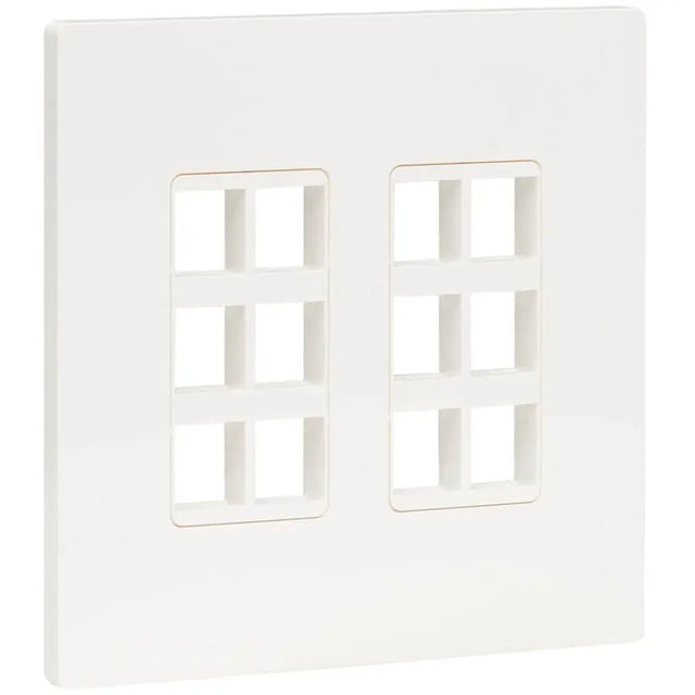 EATON Tripp Lite Keystone Wall Plate 12Port Cat5e/Cat6/Cat6a USB HDMI DisplayPort - 12 x Total Number of Socket(s) - 2-gang - White - Polycarbonate - TAA Compliant - N080-212