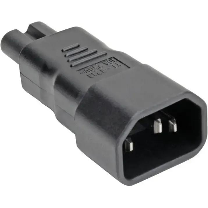 EATON Tripp Lite Laptop/Notebook Power Cord Adapter IEC C14 to C5 10A 250V Black - 1 x IEC 60320 C14 Plug - 1 x IEC 60320 C5 Receptacle - 125V AC / 7A - Black - P014-000