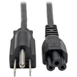 EATON Tripp Lite Laptop/Notebook Power Extension Cord 10A 1-15P to C5 3' 3ft - For Notebook - 18 Gauge - 125 V AC10 A - Black - 3 ft Cord Length - P013-003