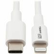 EATON Tripp Lite Lightning to USB C Sync / Charging Cable Apple iPhone iPad 3ft 3' - 3 ft Lightning/USB Data Transfer Cable for iPhone, iPad, iPod, MacBook, Chromebook, Wall Charger, External Hard Drive, iP...  - M102-003-WH