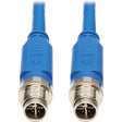 EATON Tripp Lite M12 X-Code Cat6 1G UTP CMR-LP Ethernet Cable (M/M), IP68, PoE, Blue, 1 m (3.3 ft.) - 3.28 ft Category 6 Network Cable for Network Device, VoIP Device, Access Control Device, Controller, Swi...  - NM12-601-01M-BL