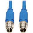 EATON Tripp Lite M12 X-Code Cat6 1G UTP CMR-LP Ethernet Cable (M/M), IP68, PoE, Blue, 3 m (9.8 ft.) - 9.84 ft Category 6 Network Cable for Network Device, VoIP Device, Access Control Device, Controller, Swi...  - NM12-601-03M-BL