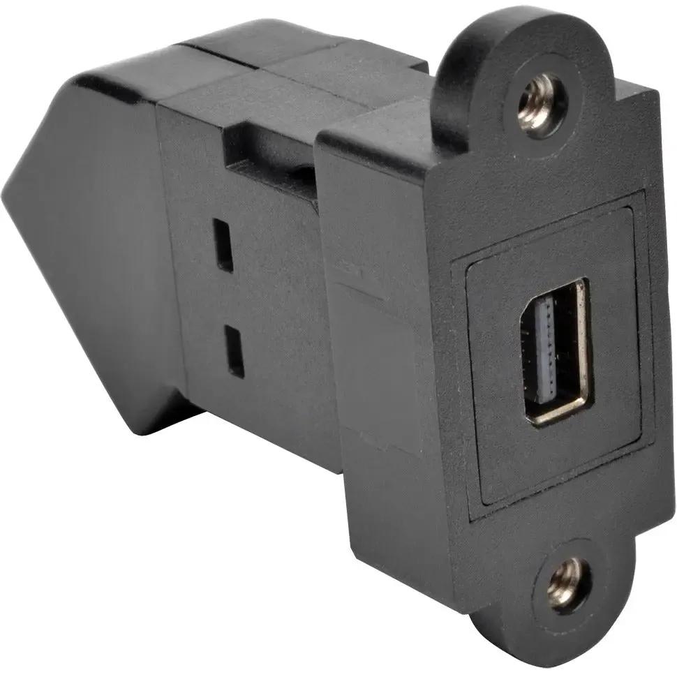 EATON Tripp Lite Mini DisplayPort to DisplayPort Keystone Panel Mount Coupler Angled FF - 1 x Mini DisplayPort Female Digital Audio/Video - 1 x DisplayPort Female Digital Audio/Video - P169-000-KPA-BK
