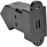 EATON Tripp Lite Mini DisplayPort to DisplayPort Keystone Panel Mount Coupler Angled FF - 1 x Mini DisplayPort Female Digital Audio/Video - 1 x DisplayPort Female Digital Audio/Video - P169-000-KPA-BK