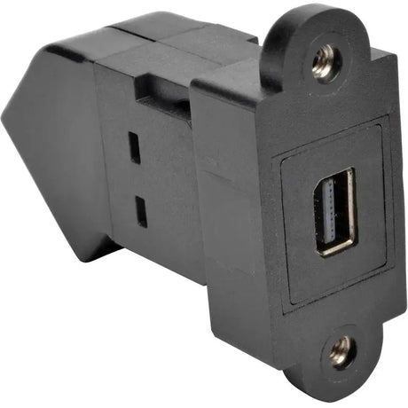 EATON Tripp Lite Mini DisplayPort to DisplayPort Keystone Panel Mount Coupler Angled FF - 1 x Mini DisplayPort Female Digital Audio/Video - 1 x DisplayPort Female Digital Audio/Video - P169-000-KPA-BK